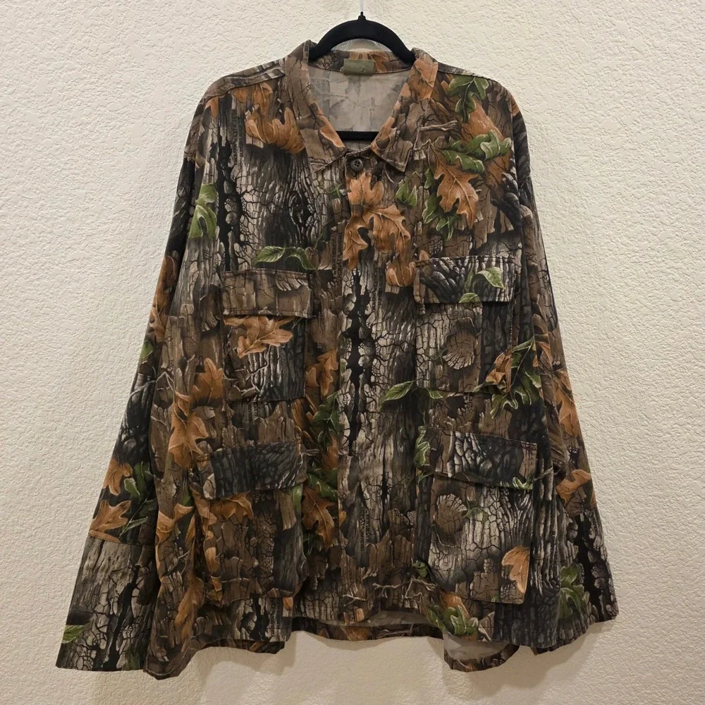Vintage Trebark by Lynch Superflauge Camo Field Jacket Mens 2XL Camouflage 90s